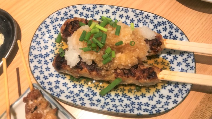 焼鳥のヒナタの極粗挽つくね大串～おろしポン酢～