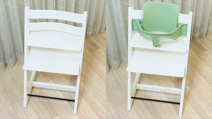 ストッケ(STOKKE)のトリップトラップベビーセットの取り付け状態